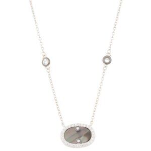 FREIDA ROTHMAN Sterling Silver Hint Of Sparkle Pendant Necklace 18in long